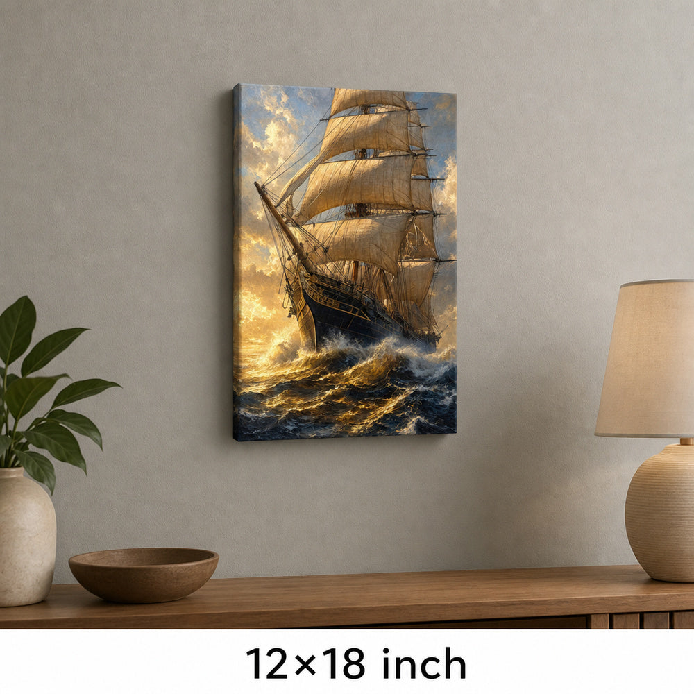 Triumphant Bow Close Classical Maritime Canvas Wall Art - 04_sku_12x18_wall