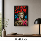 Never Give Up Marcus Urban Graffiti Oil Canvas Wall Art - 04_sku_12x18_wall