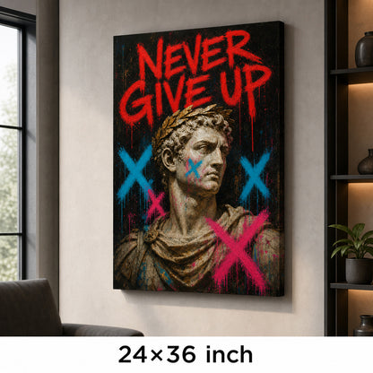 Never Give Up Marcus Urban Graffiti Oil Canvas Wall Art - 06_sku_24x36_wall