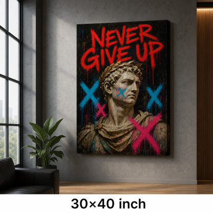 Never Give Up Marcus Urban Graffiti Oil Canvas Wall Art - 07_sku_30x40_wall