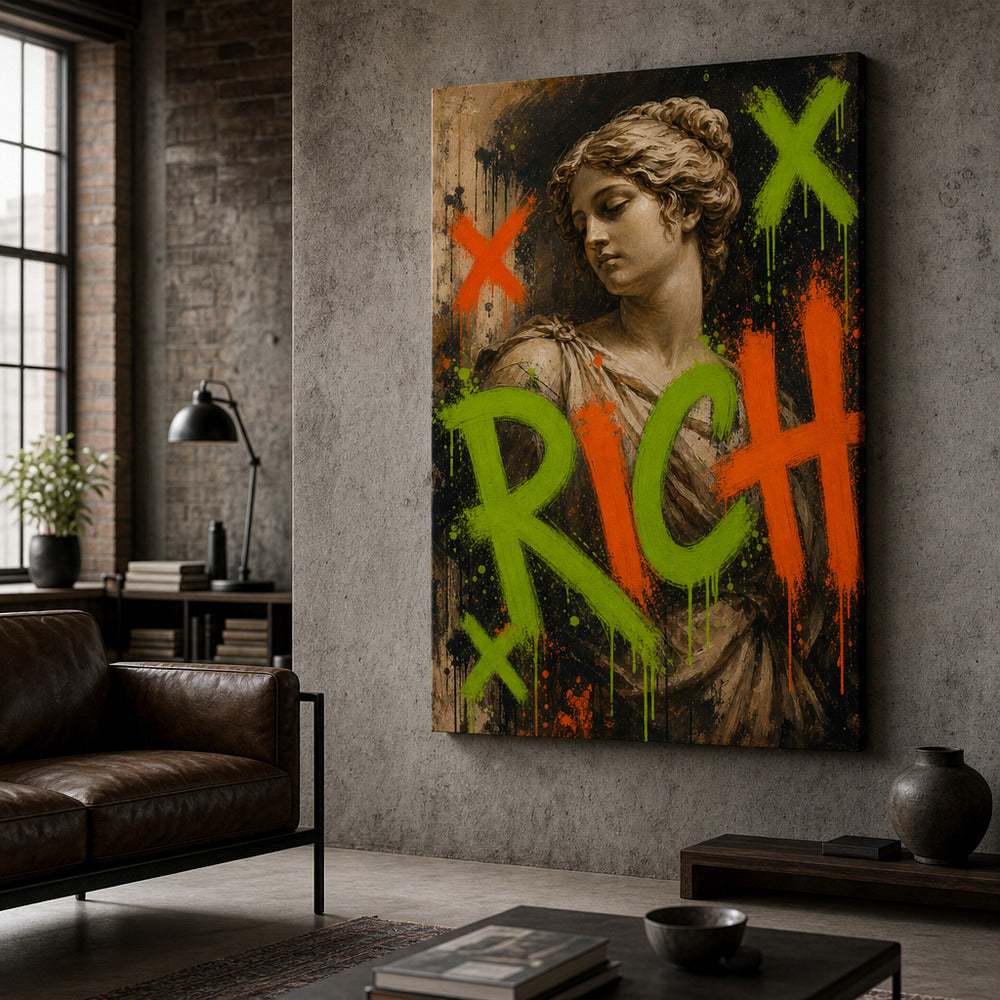 Rich Venus Pop Urban Graffiti Oil Canvas Wall Art - 02_wall_scene
