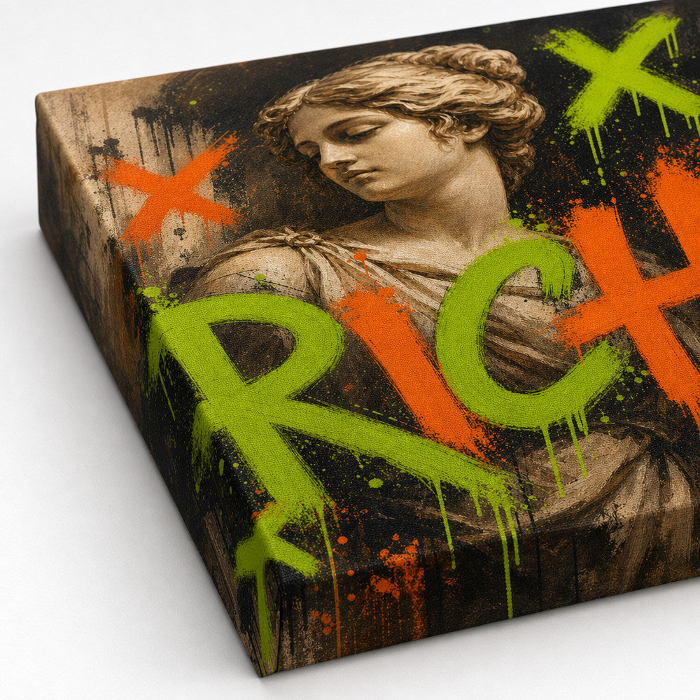 Rich Venus Pop Urban Graffiti Oil Canvas Wall Art - 03_detail_closeup