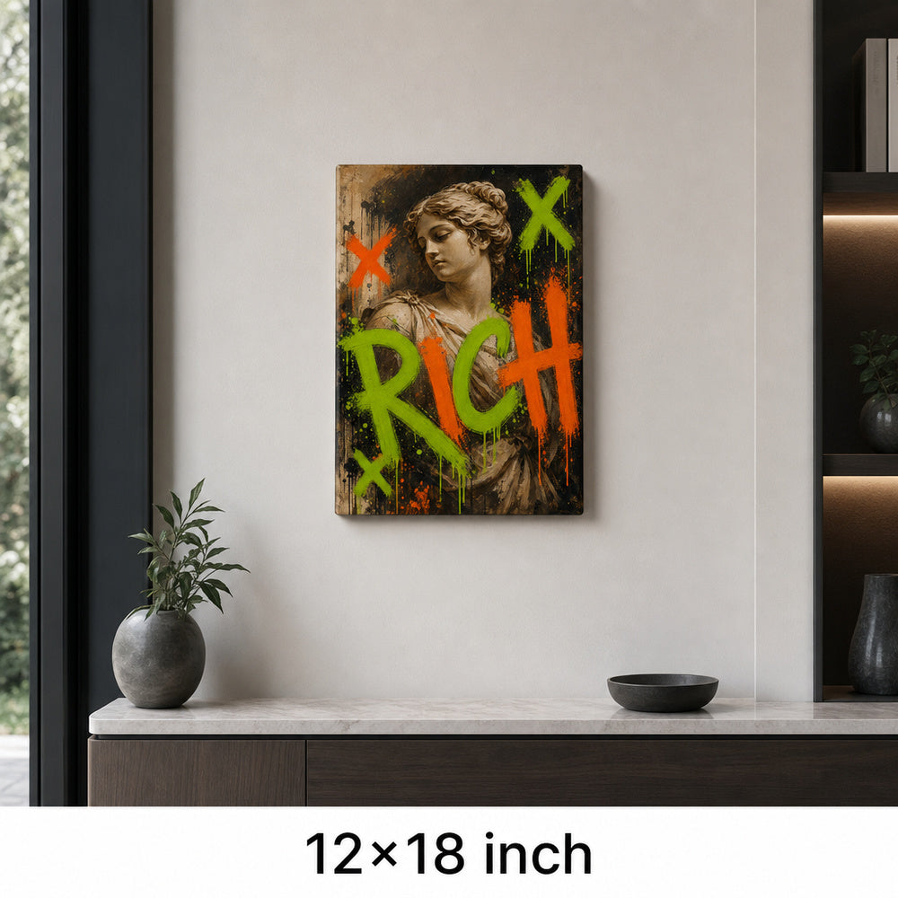 Rich Venus Pop Urban Graffiti Oil Canvas Wall Art - 04_sku_12x18_wall
