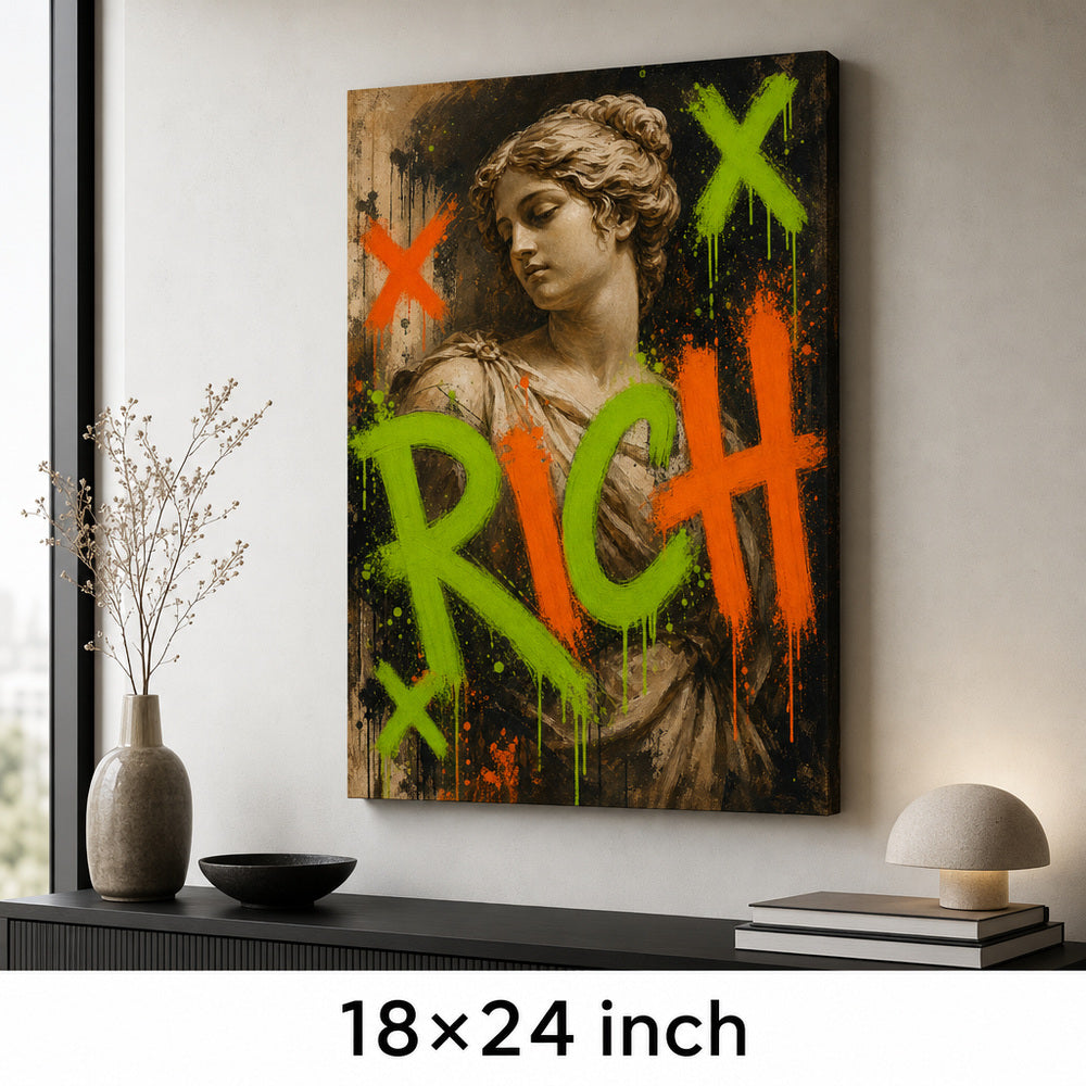 Rich Venus Pop Urban Graffiti Oil Canvas Wall Art - 05_sku_18x24_wall