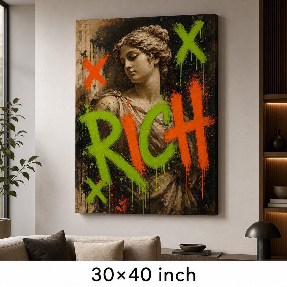 Rich Venus Pop Urban Graffiti Oil Canvas Wall Art - 07_sku_30x40_wall
