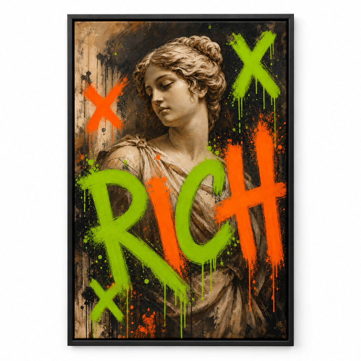 Rich Venus Pop Urban Graffiti Oil Canvas Wall Art | black_sku