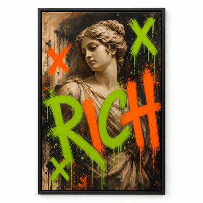 Rich Venus Pop Urban Graffiti Oil Canvas Wall Art | black_sku