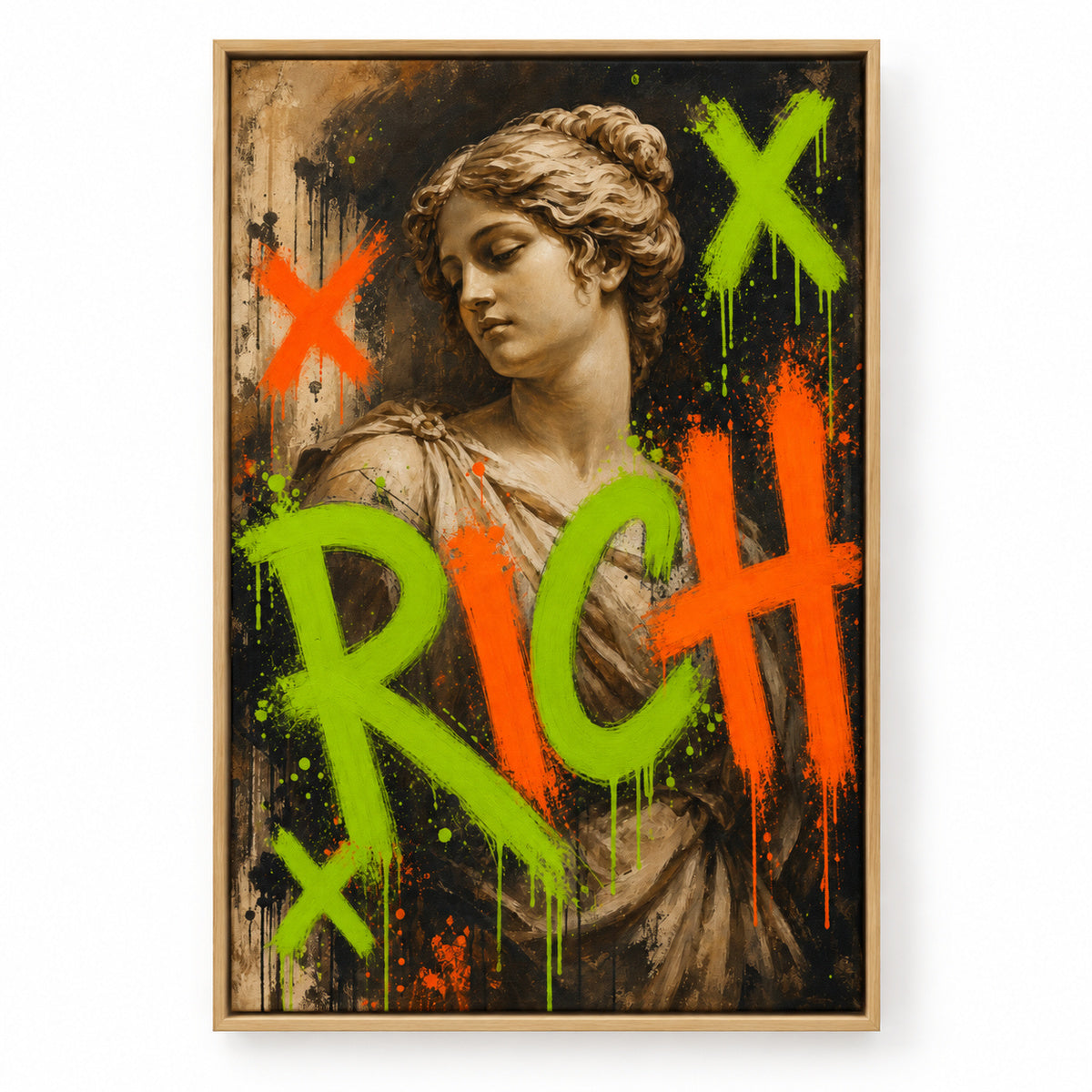 Rich Venus Pop Urban Graffiti Oil Canvas Wall Art | brown_sku