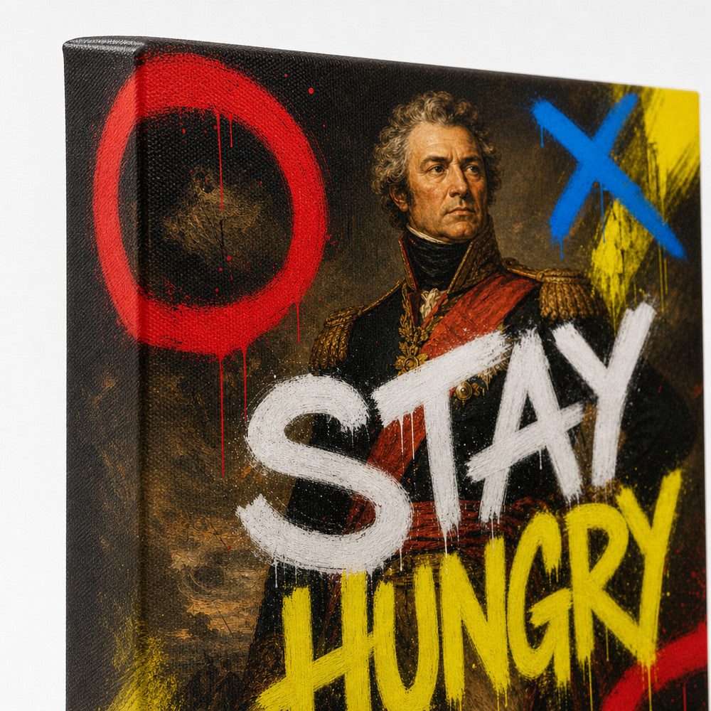 Stay Hungry General Urban Graffiti Oil Canvas Wall Art - 03_detail_closeup