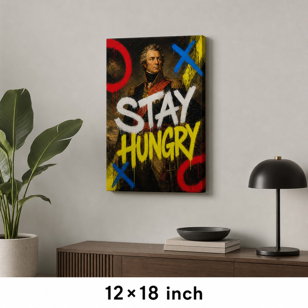 Stay Hungry General Urban Graffiti Oil Canvas Wall Art - 04_sku_12x18_wall