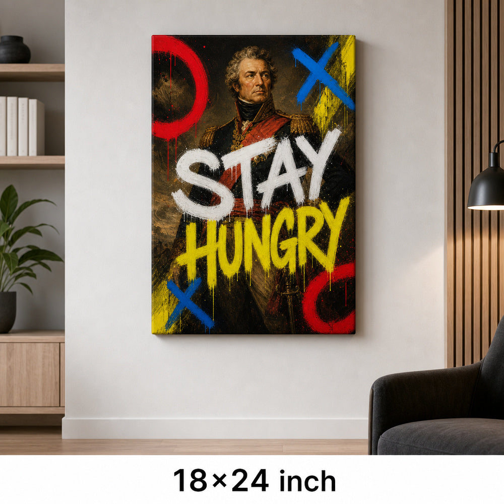 Stay Hungry General Urban Graffiti Oil Canvas Wall Art - 05_sku_18x24_wall