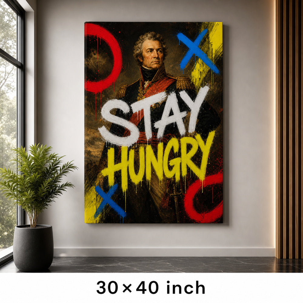 Stay Hungry General Urban Graffiti Oil Canvas Wall Art - 07_sku_30x40_wall
