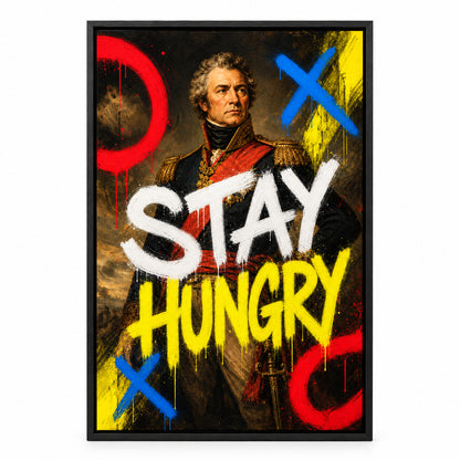 Stay Hungry General Urban Graffiti Oil Canvas Wall Art | black_sku