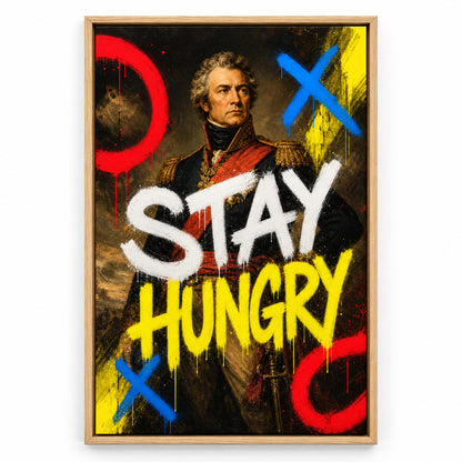 Stay Hungry General Urban Graffiti Oil Canvas Wall Art | brown_sku