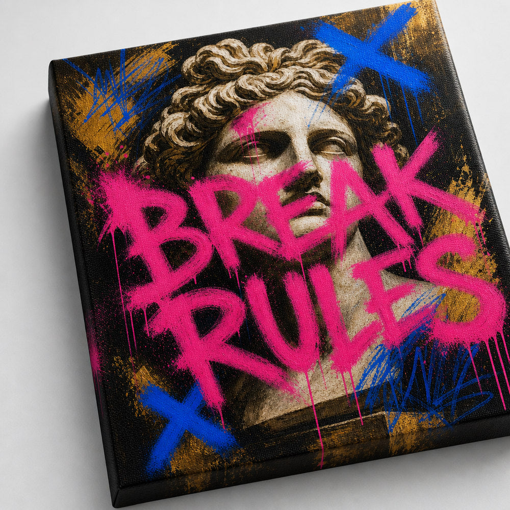 Break Rules Sculpture Urban Graffiti Oil Canvas Wall Art - 03_detail_closeup