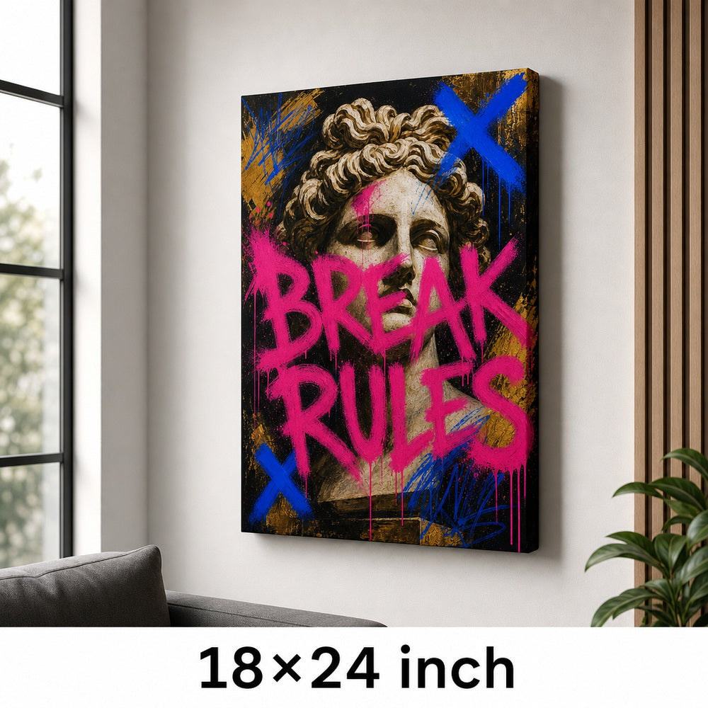 Break Rules Sculpture Urban Graffiti Oil Canvas Wall Art - 05_sku_18x24_wall
