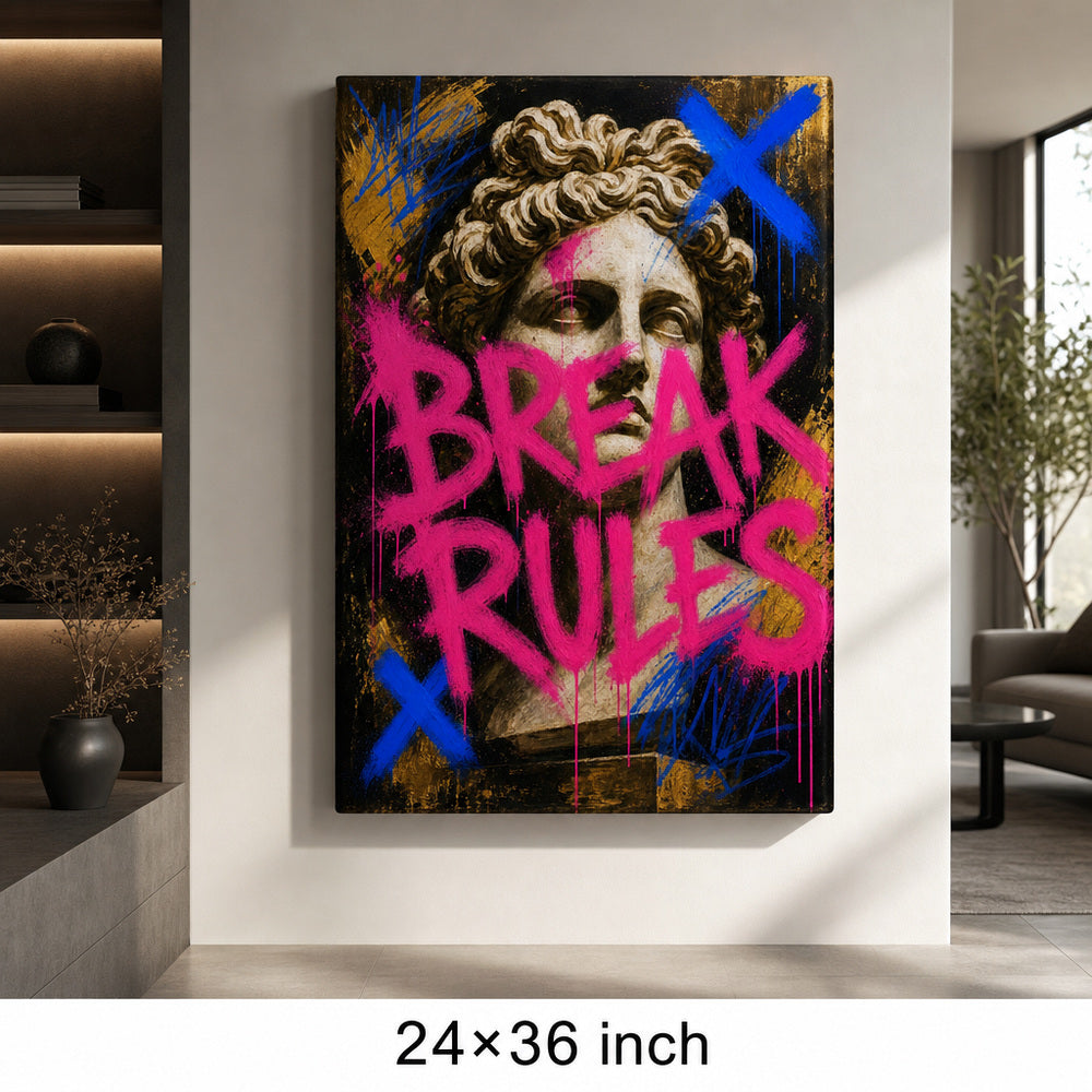 Break Rules Sculpture Urban Graffiti Oil Canvas Wall Art - 06_sku_24x36_wall