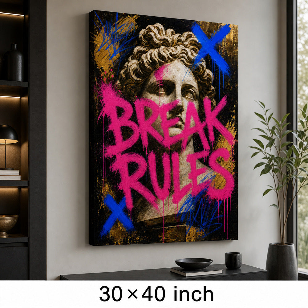 Break Rules Sculpture Urban Graffiti Oil Canvas Wall Art - 07_sku_30x40_wall