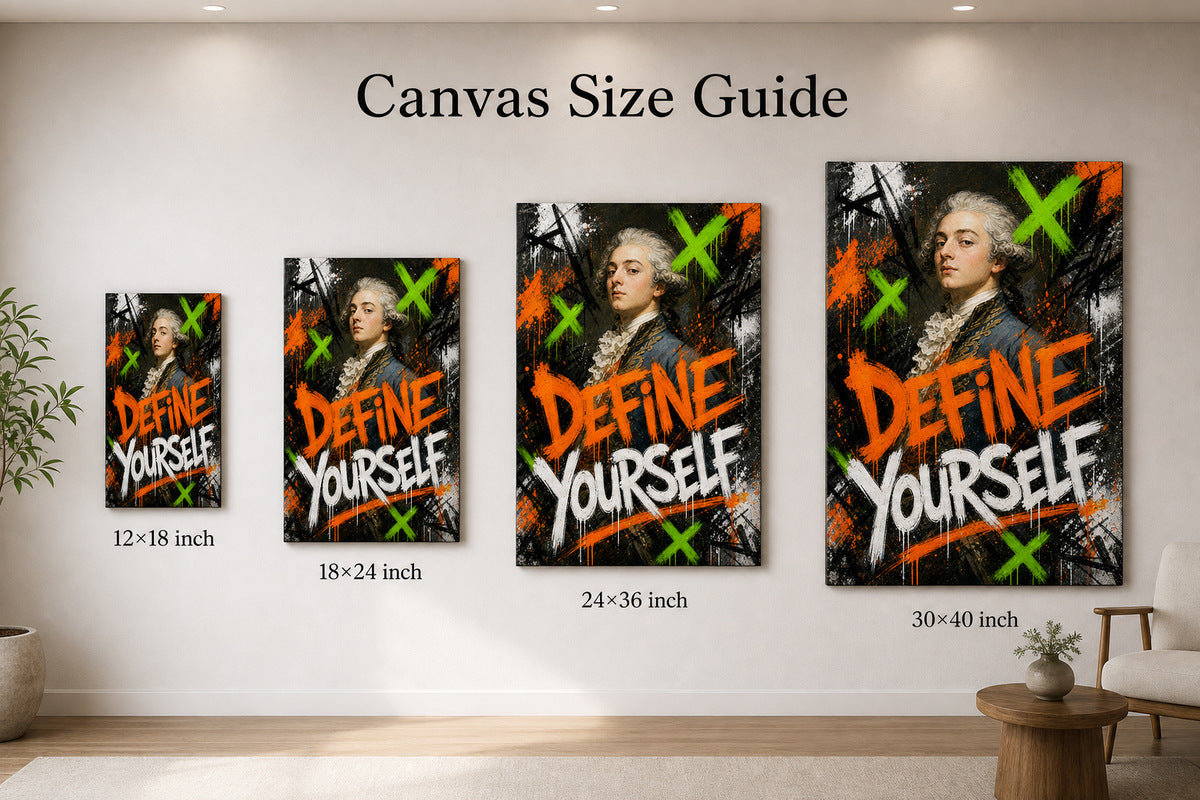 Define Yourself Aristocrat Urban Graffiti Oil Canvas Wall Art - 08_size_comparison