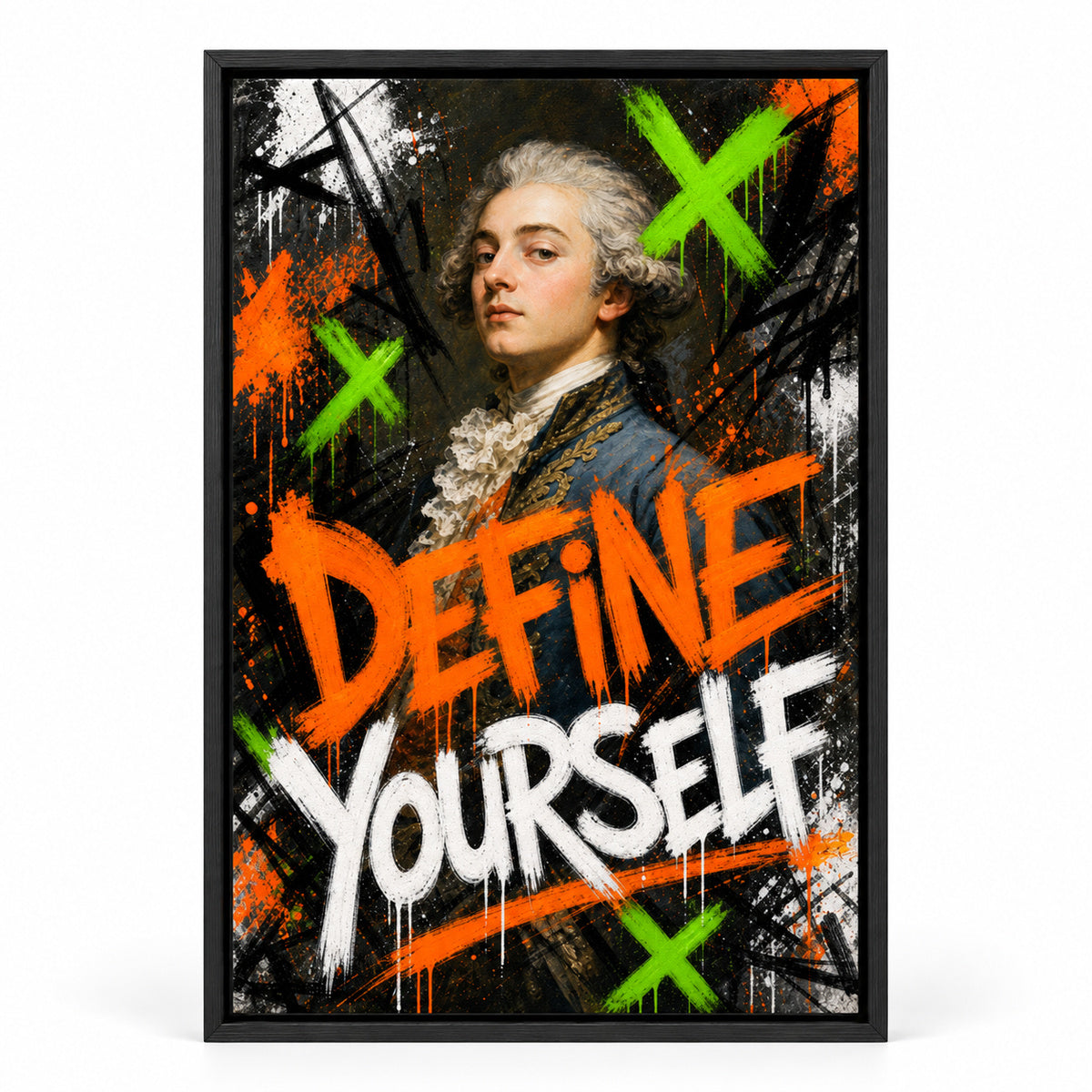 Define Yourself Aristocrat Urban Graffiti Oil Canvas Wall Art | black_sku