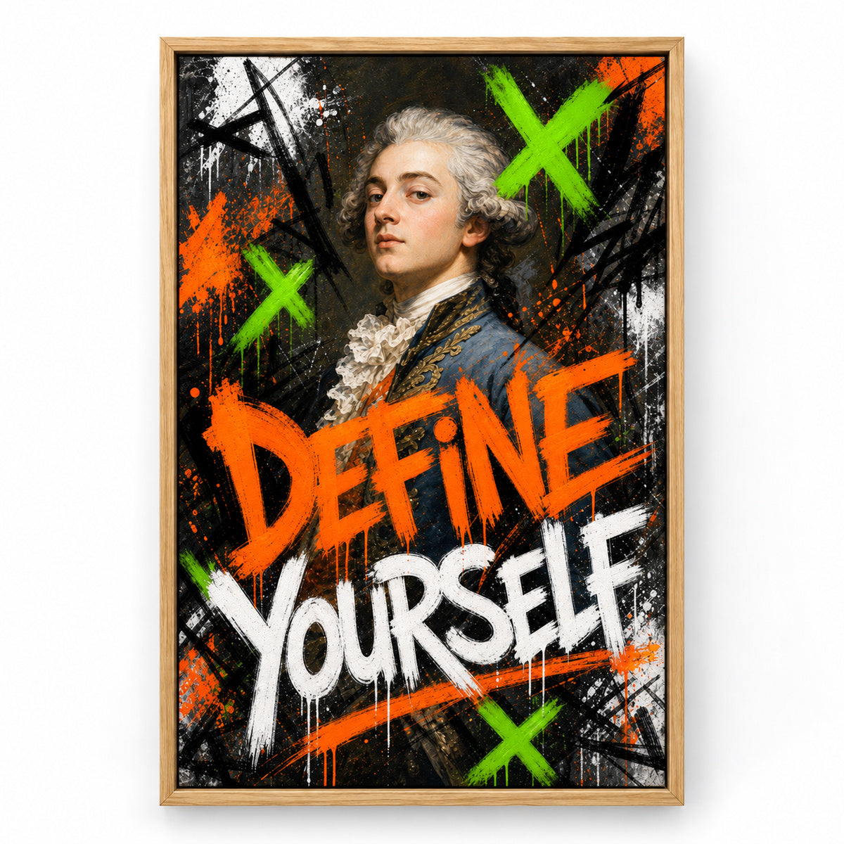 Define Yourself Aristocrat Urban Graffiti Oil Canvas Wall Art | brown_sku