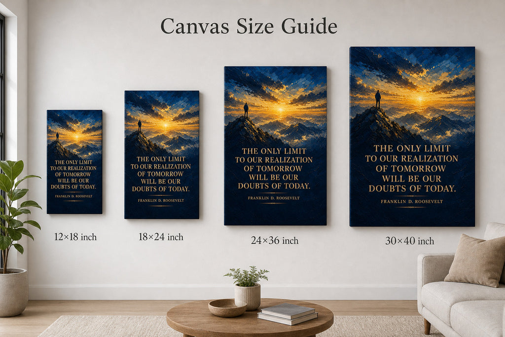 Dawn Summit Roosevelt Peak Far Horizon Canvas Wall Art - 08_size_comparison