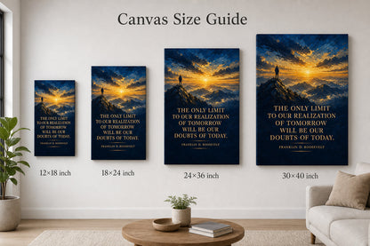 Dawn Summit Roosevelt Peak Far Horizon Canvas Wall Art - 08_size_comparison