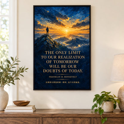 Dawn Summit Roosevelt Peak Far Horizon Canvas Wall Art | black_independent_close