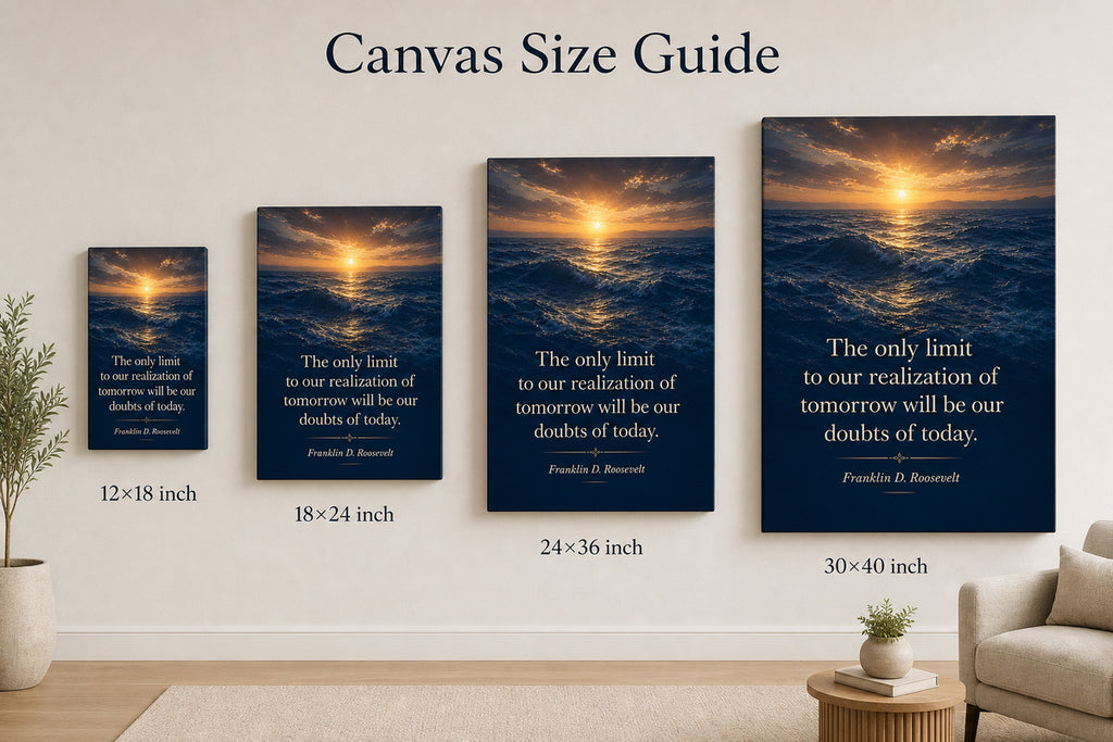 Deep Blue Waves Roosevelt Peak Far Horizon Canvas Wall Art - 08_size_comparison
