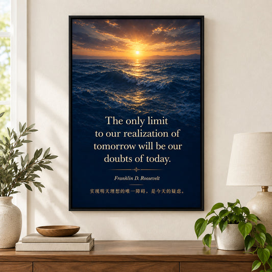Deep Blue Waves Roosevelt Peak Far Horizon Canvas Wall Art | black_independent_close
