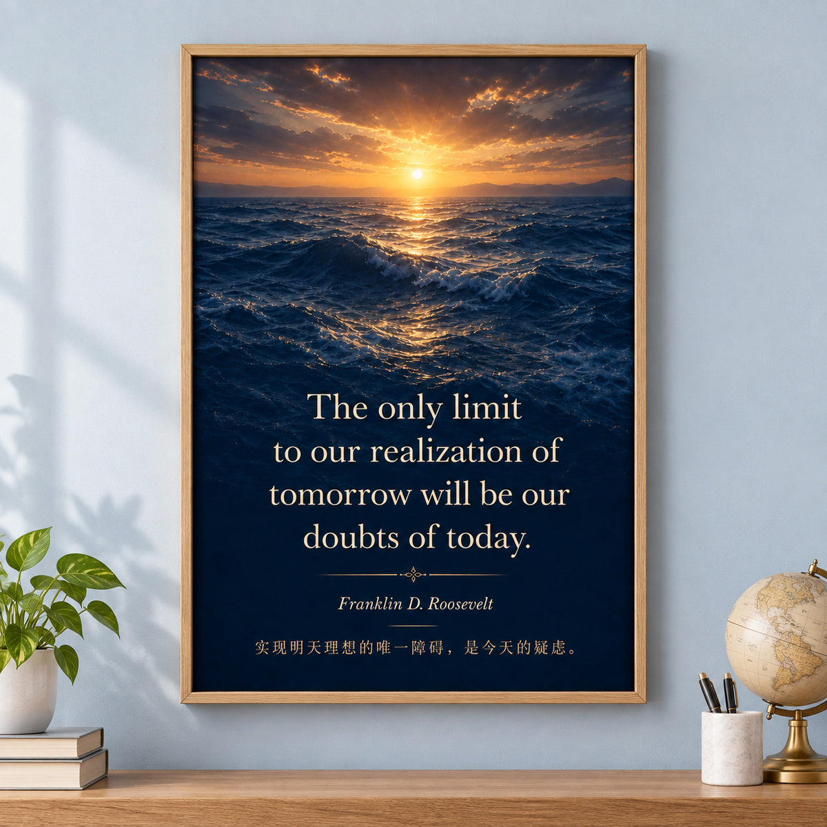 Deep Blue Waves Roosevelt Peak Far Horizon Canvas Wall Art | brown_independent_close
