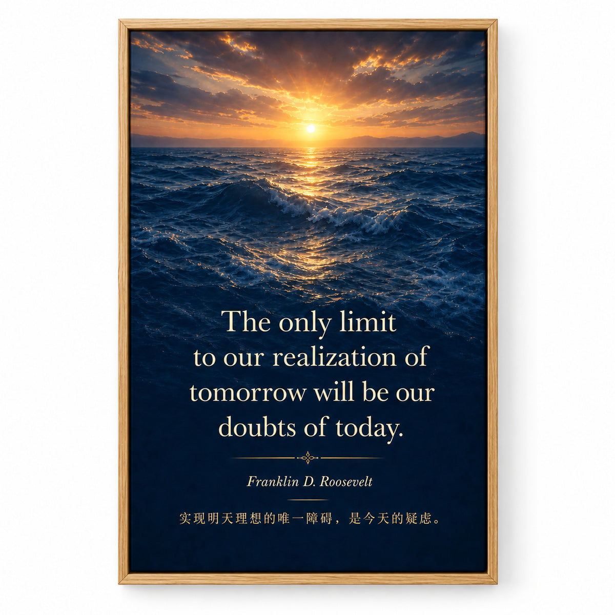 Deep Blue Waves Roosevelt Peak Far Horizon Canvas Wall Art | brown_sku