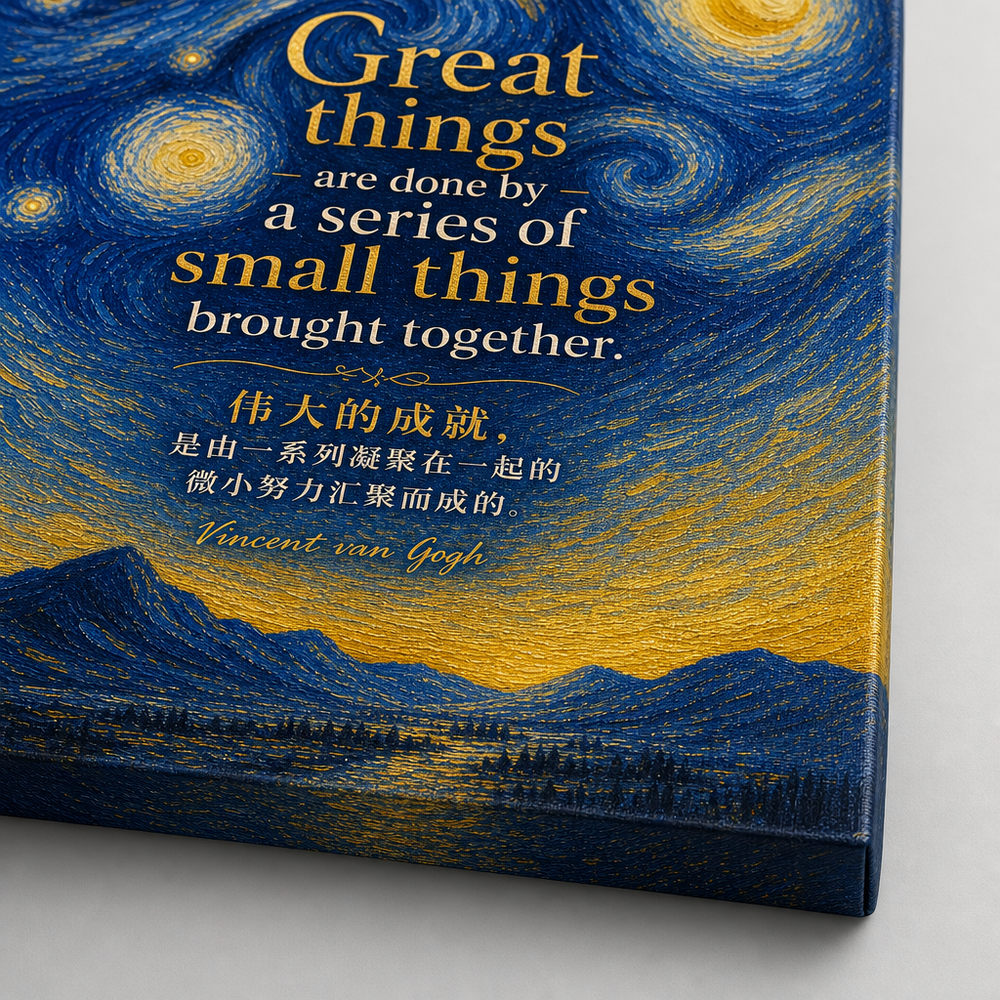 Starry Horizon Van Gogh Tribute Canvas Wall Art - 03_detail_closeup