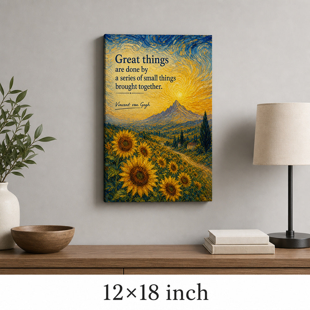 Sunflower Summit Van Gogh Tribute Canvas Wall Art - 04_sku_12x18_wall