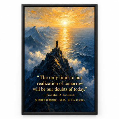 Peak Waves Combined Roosevelt Canvas Wall Art | black_sku