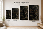 Dark Lion Nietzsche Adversity Resilience Canvas Wall Art - 08_size_comparison