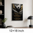 Black Eagle Nietzsche Adversity Resilience Canvas Wall Art - 04_sku_12x18_wall