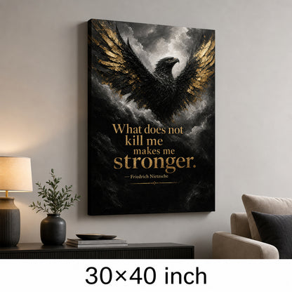 Black Eagle Nietzsche Adversity Resilience Canvas Wall Art - 07_sku_30x40_wall