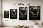 Black Eagle Nietzsche Adversity Resilience Canvas Wall Art - 08_size_comparison