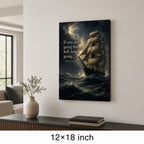 Storm Ship Churchill Adversity Resilience Canvas Wall Art - 04_sku_12x18_wall