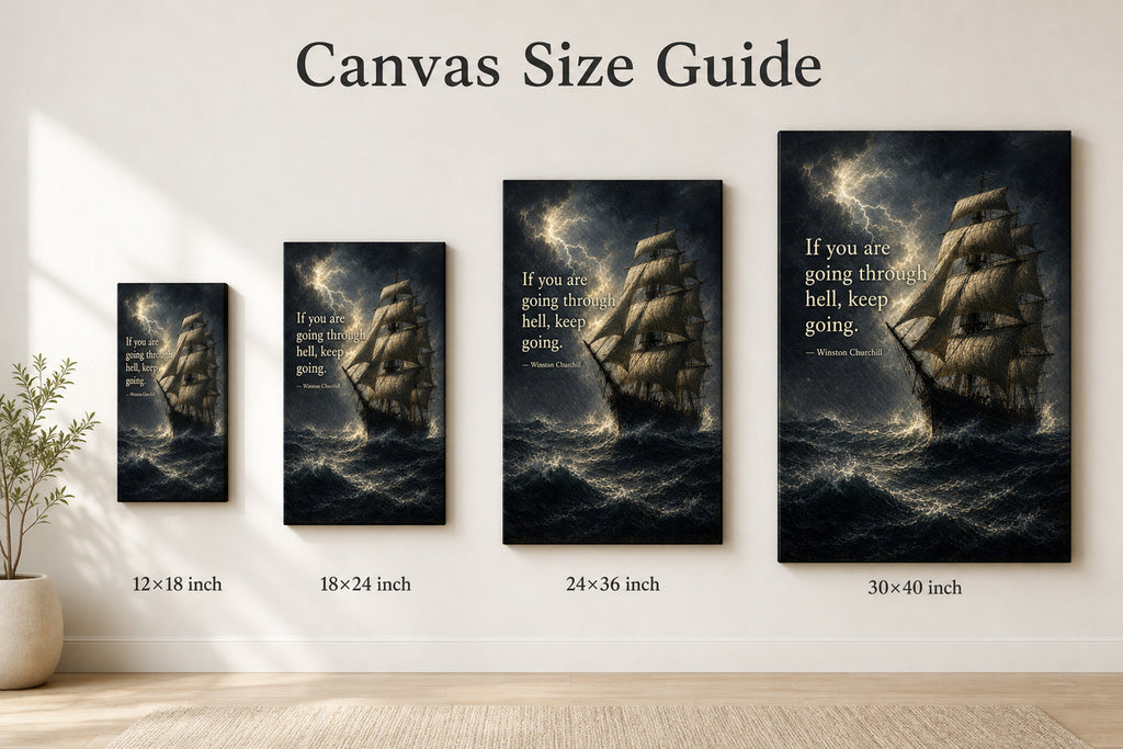 Storm Ship Churchill Adversity Resilience Canvas Wall Art - 08_size_comparison