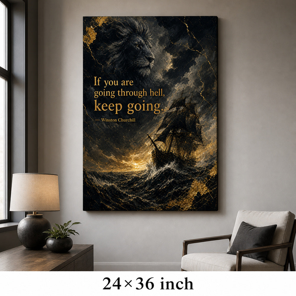 Ship Lion Fusion Churchill Adversity Resilience Canvas Wall Art - 06_sku_24x36_wall