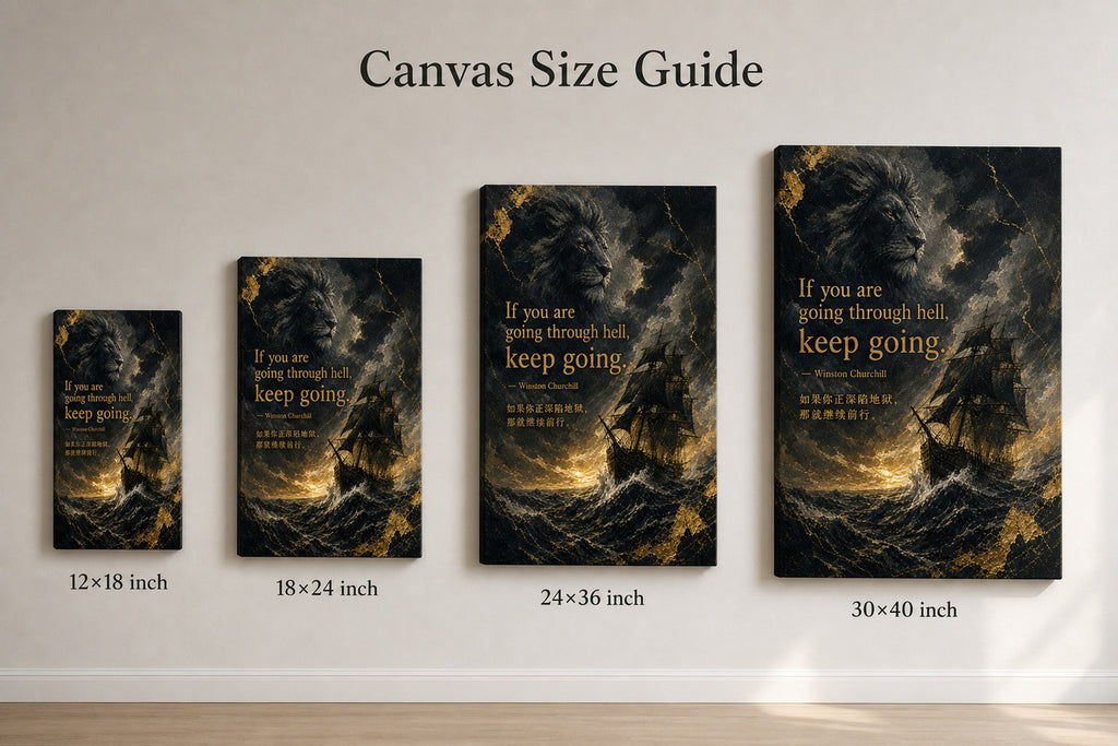 Ship Lion Fusion Churchill Adversity Resilience Canvas Wall Art - 08_size_comparison