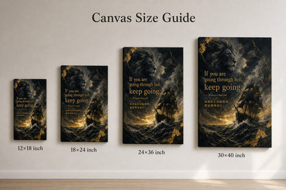 Ship Lion Fusion Churchill Adversity Resilience Canvas Wall Art - 08_size_comparison