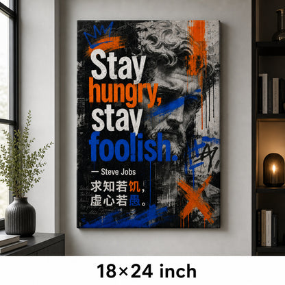 Graffiti Classical Portrait Jobs Canvas Wall Art - 05_sku_18x24_wall