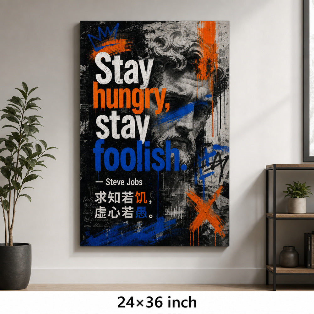 Graffiti Classical Portrait Jobs Canvas Wall Art - 06_sku_24x36_wall