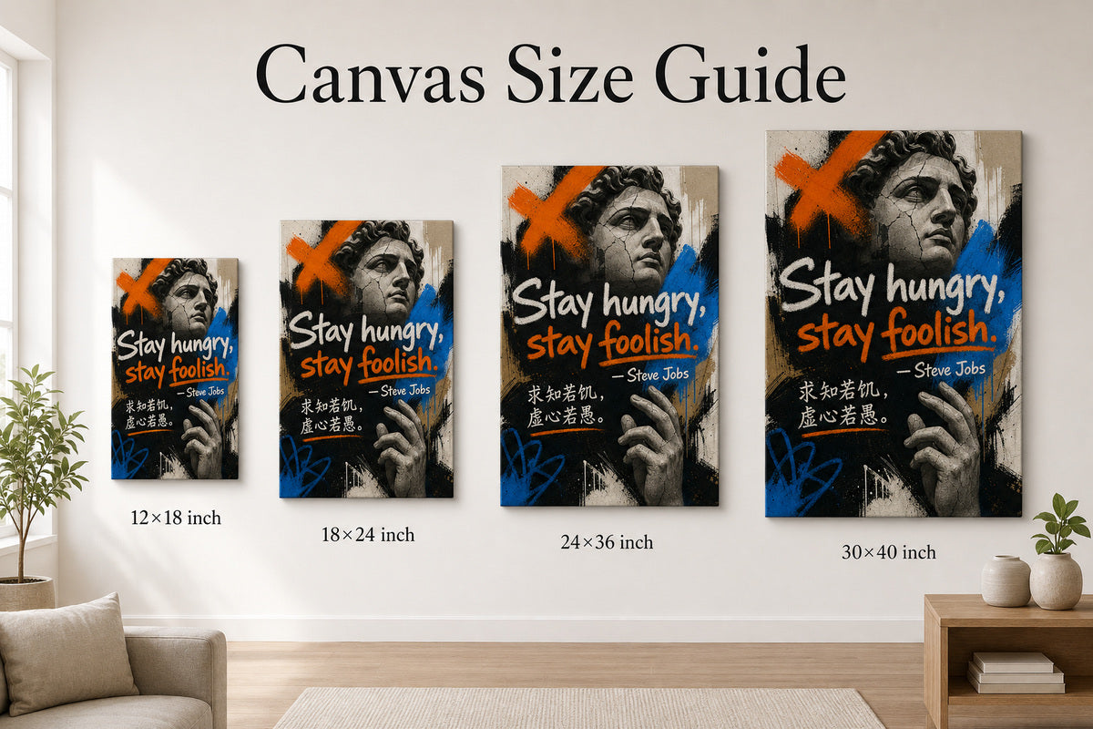 Graffiti Sculpture Jobs Canvas Wall Art - 08_size_comparison