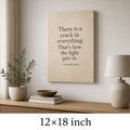 Oatmeal Gold Kintsugi Serif Leonard Cohen Canvas Wall Art - 04_sku_12x18_wall