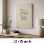 Oatmeal Gold Kintsugi Serif Leonard Cohen Canvas Wall Art - 04_sku_12x18_wall