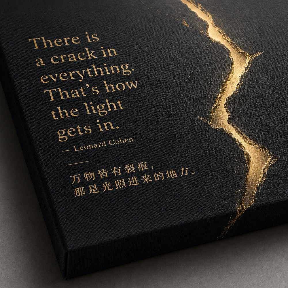 Black Stone Healing Light Leonard Cohen Canvas Wall Art - 03_detail_closeup